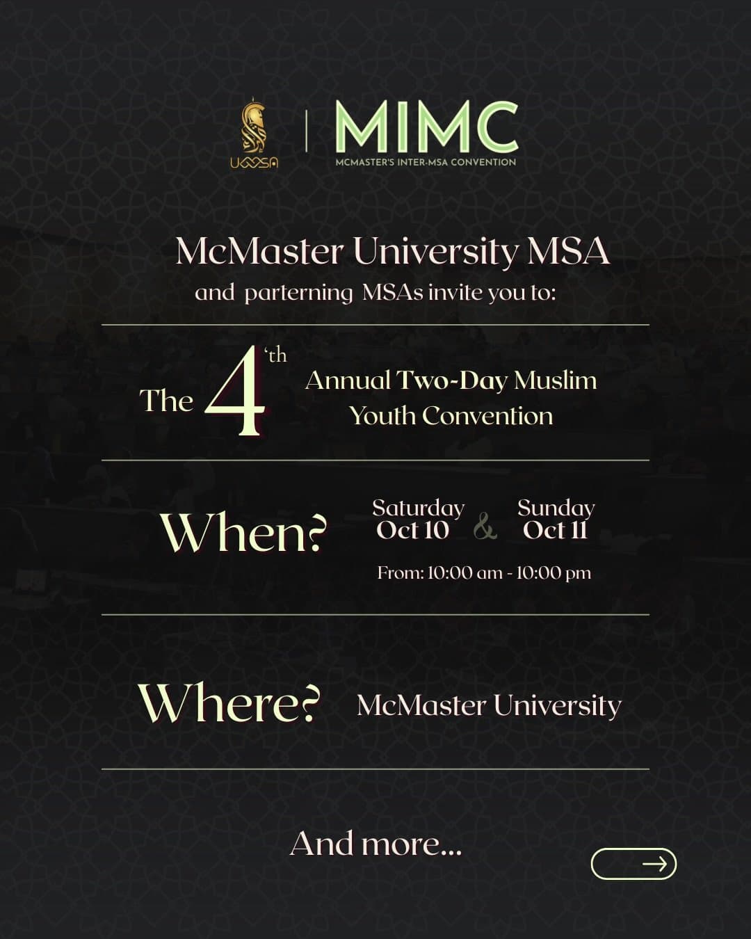 4th Annual McMaster Inter-MSA Convention