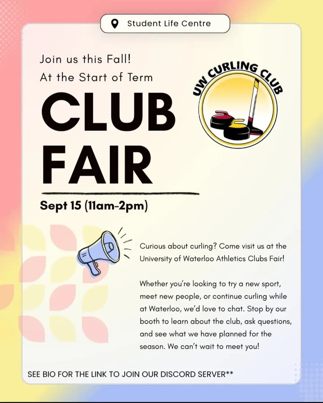 UW Curling Club at Clubs Fair