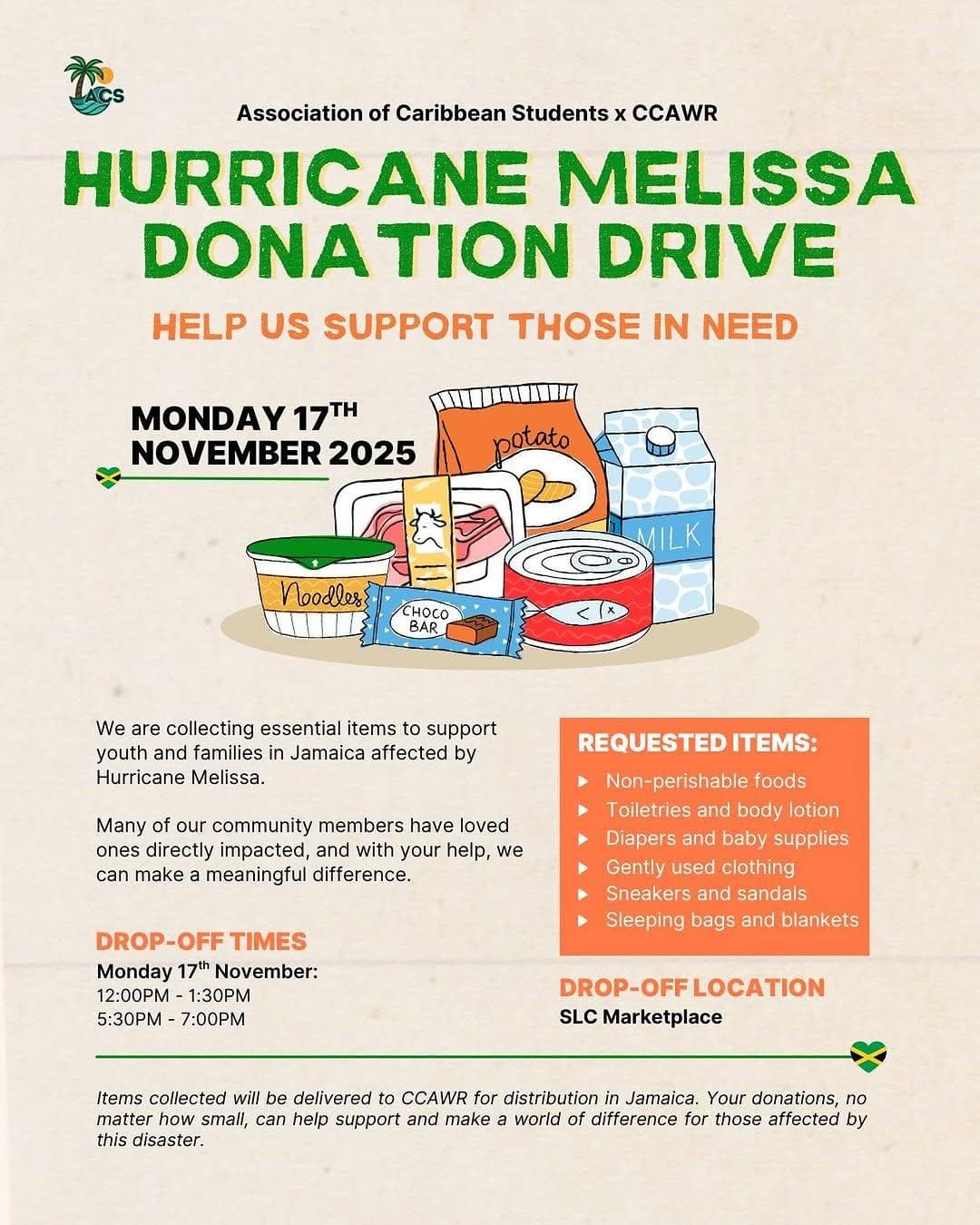 Hurricane Melissa Donation Drive