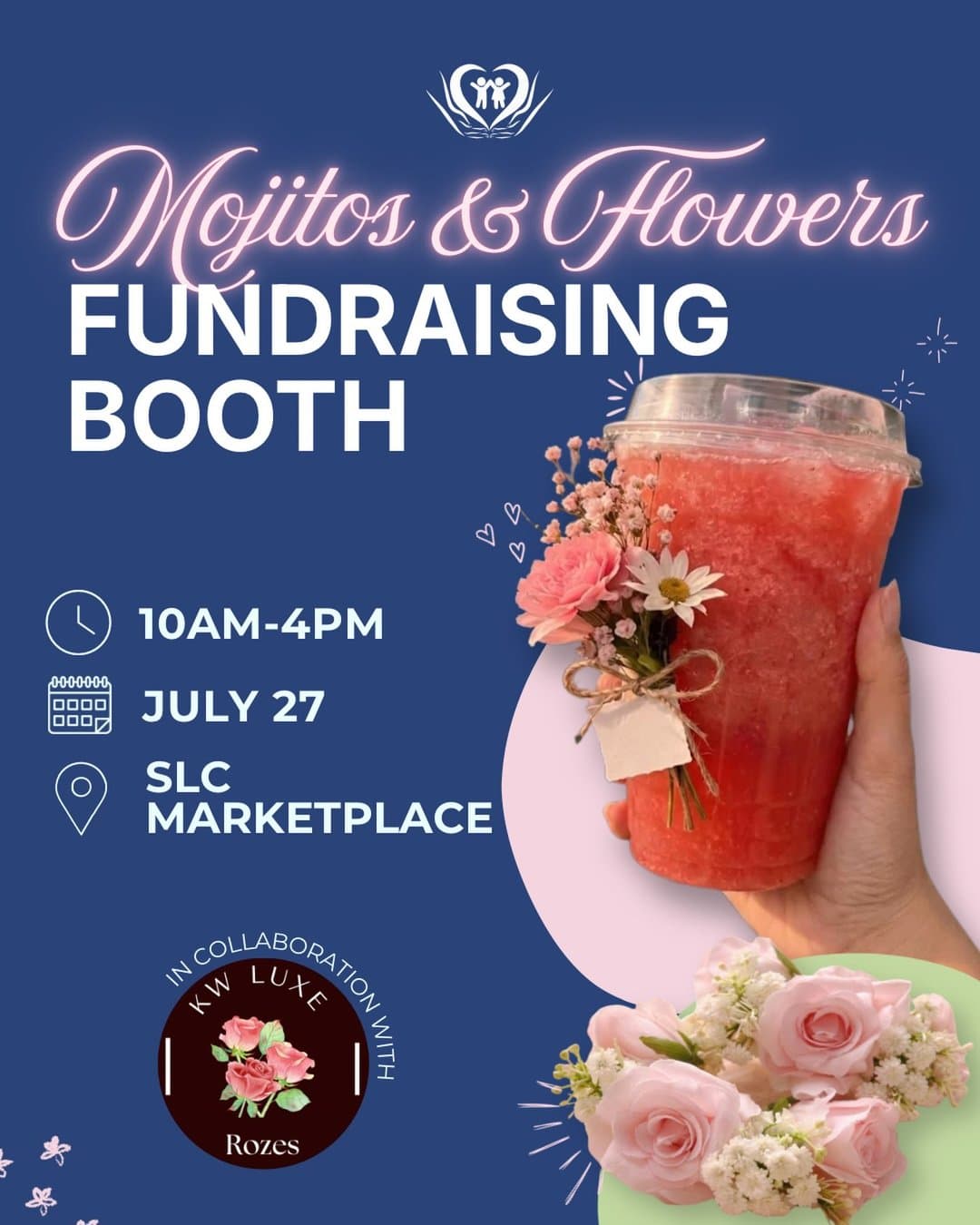 Mojitos & Flowers Fundraising Booth