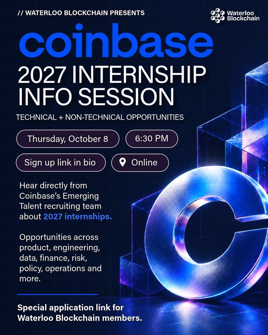 Coinbase 2027 Internship Info Session