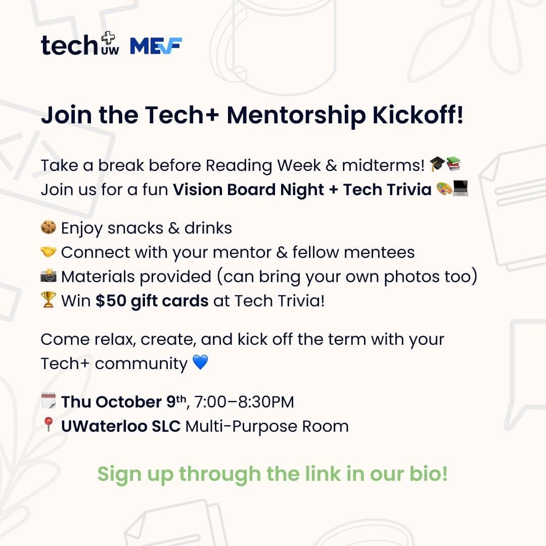 Tech+ Mentorship Kickoff: Vision Board Night + Tech Trivia