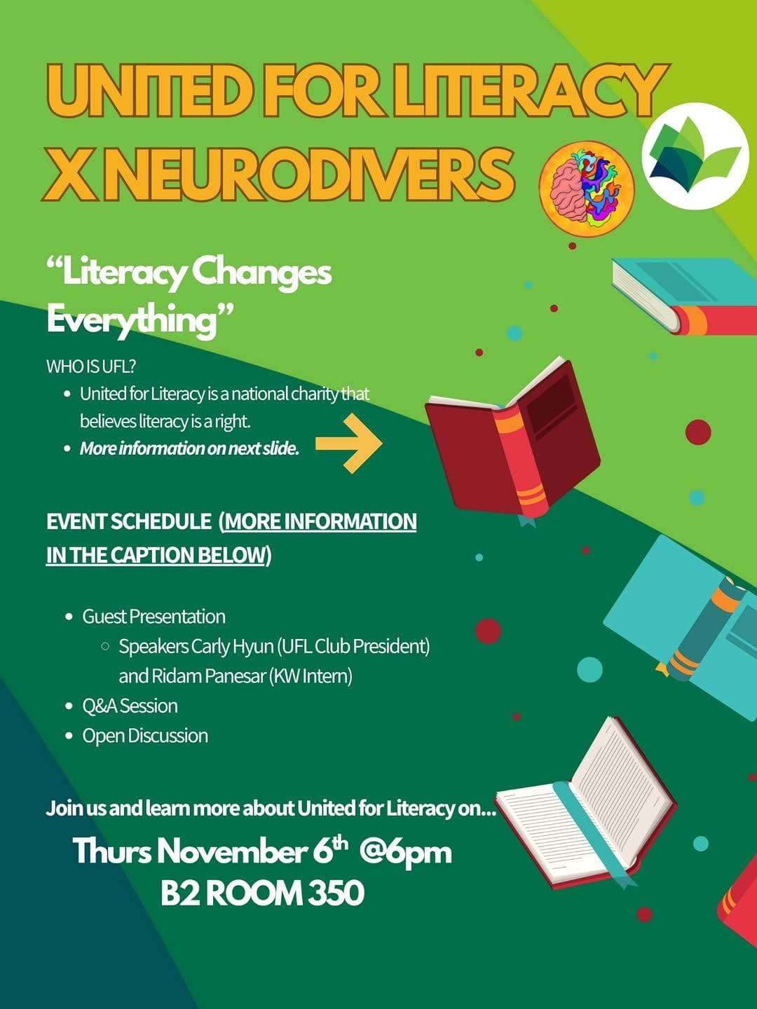 United for Literacy x NeuroDivers