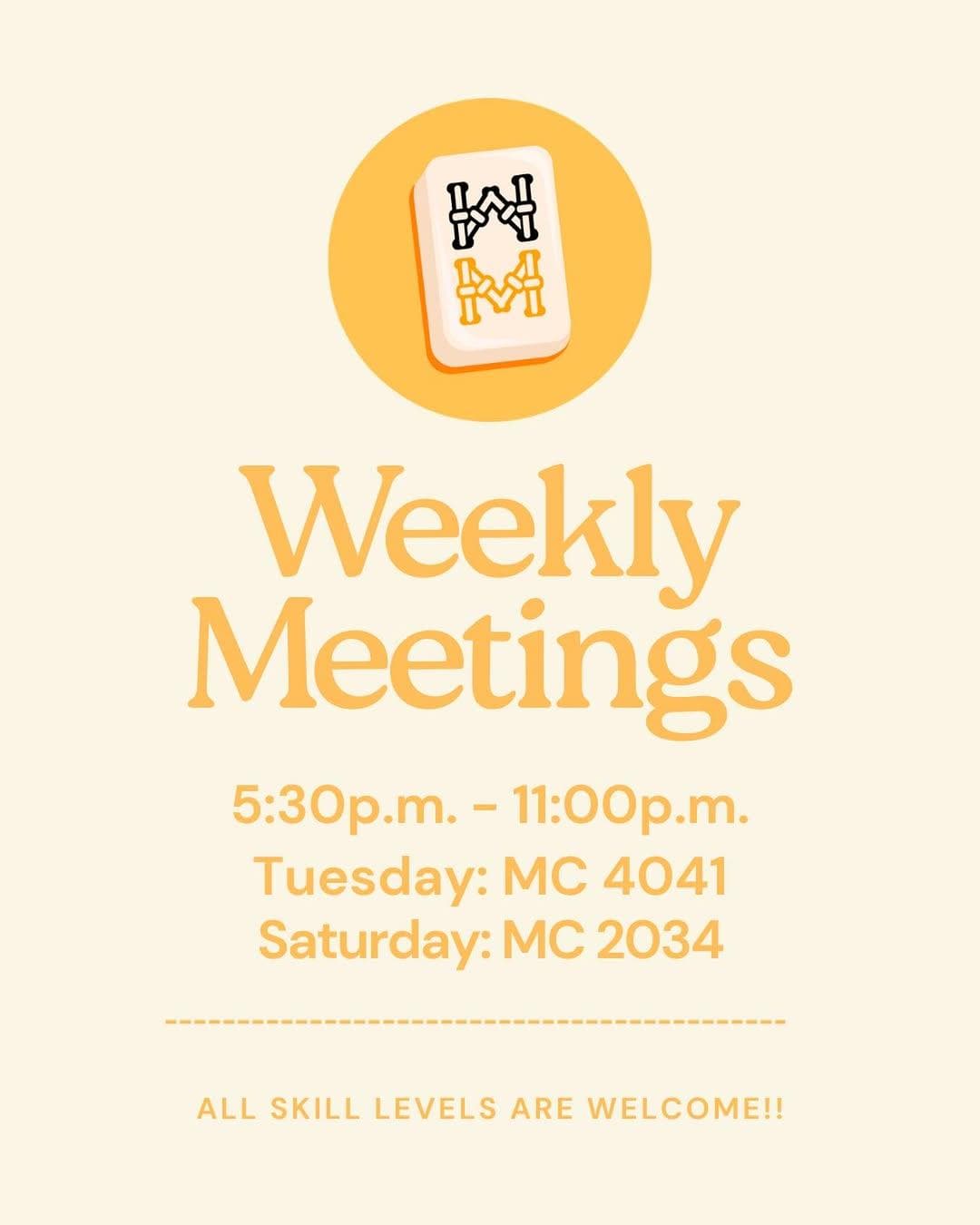 Riichi Mahjong Weekly Meetings