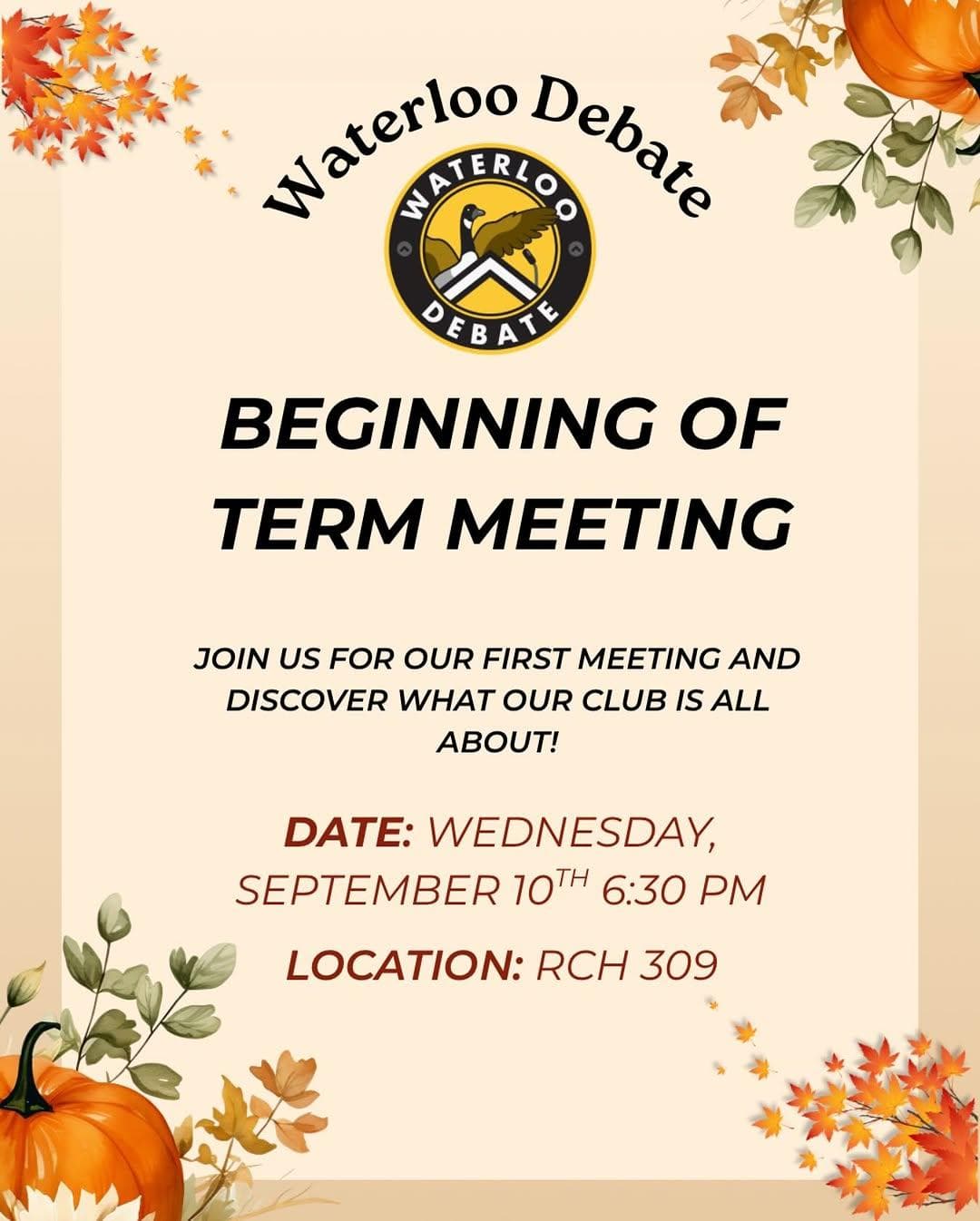 Beginning of Term Meeting