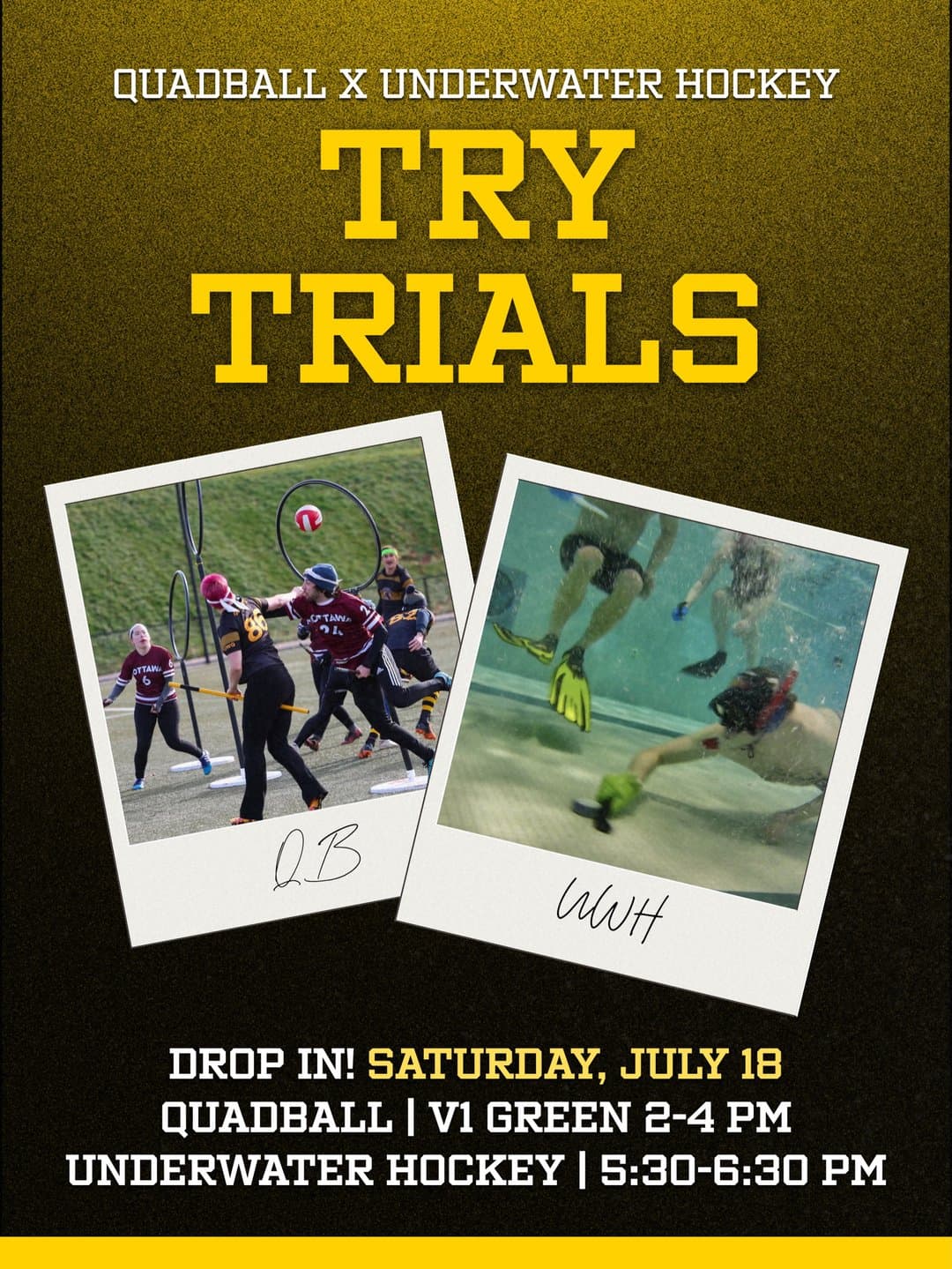 Quadball x Underwater Hockey Try Trials