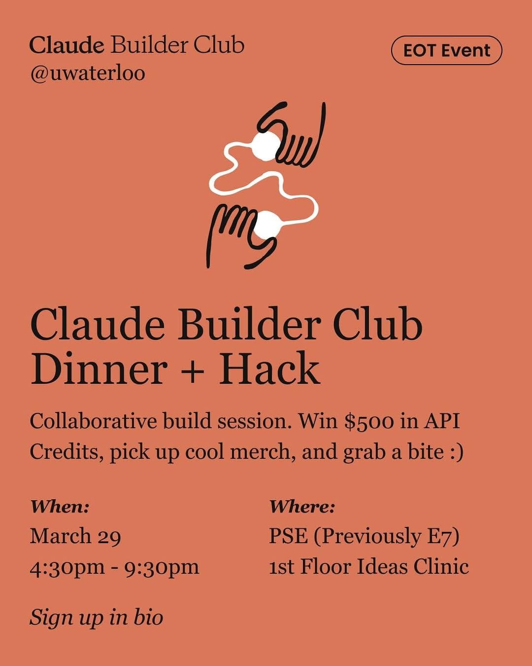 Claude Builder Club Dinner + Hack