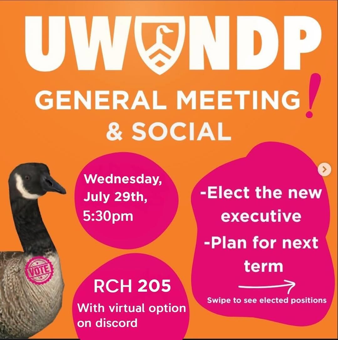 UW NDP General Meeting & Social