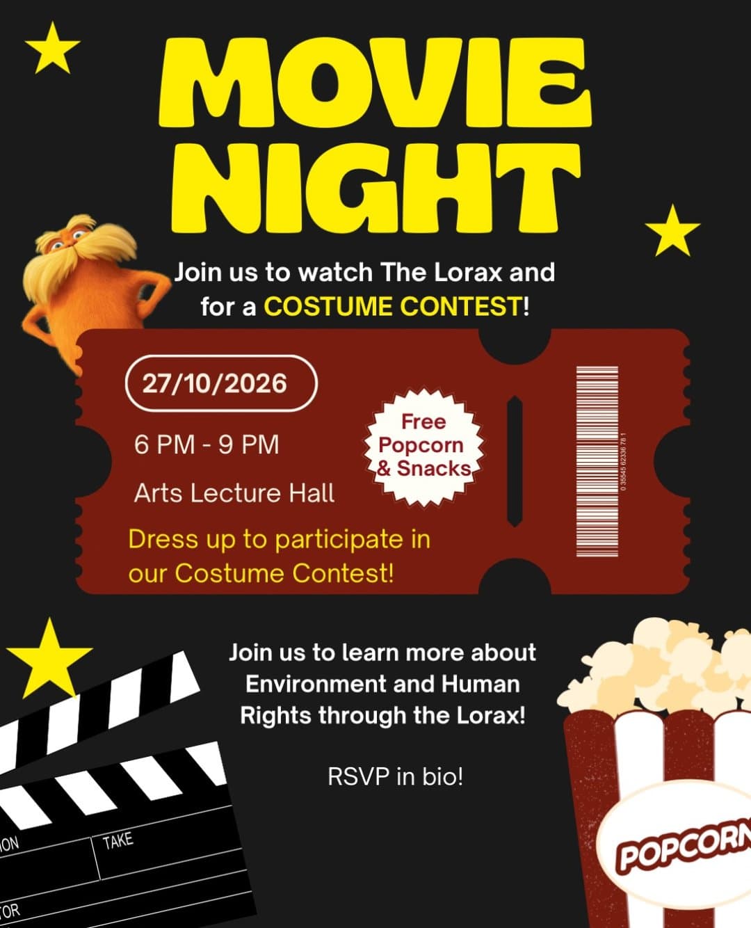 Lorax Movie Night And Costume Contest