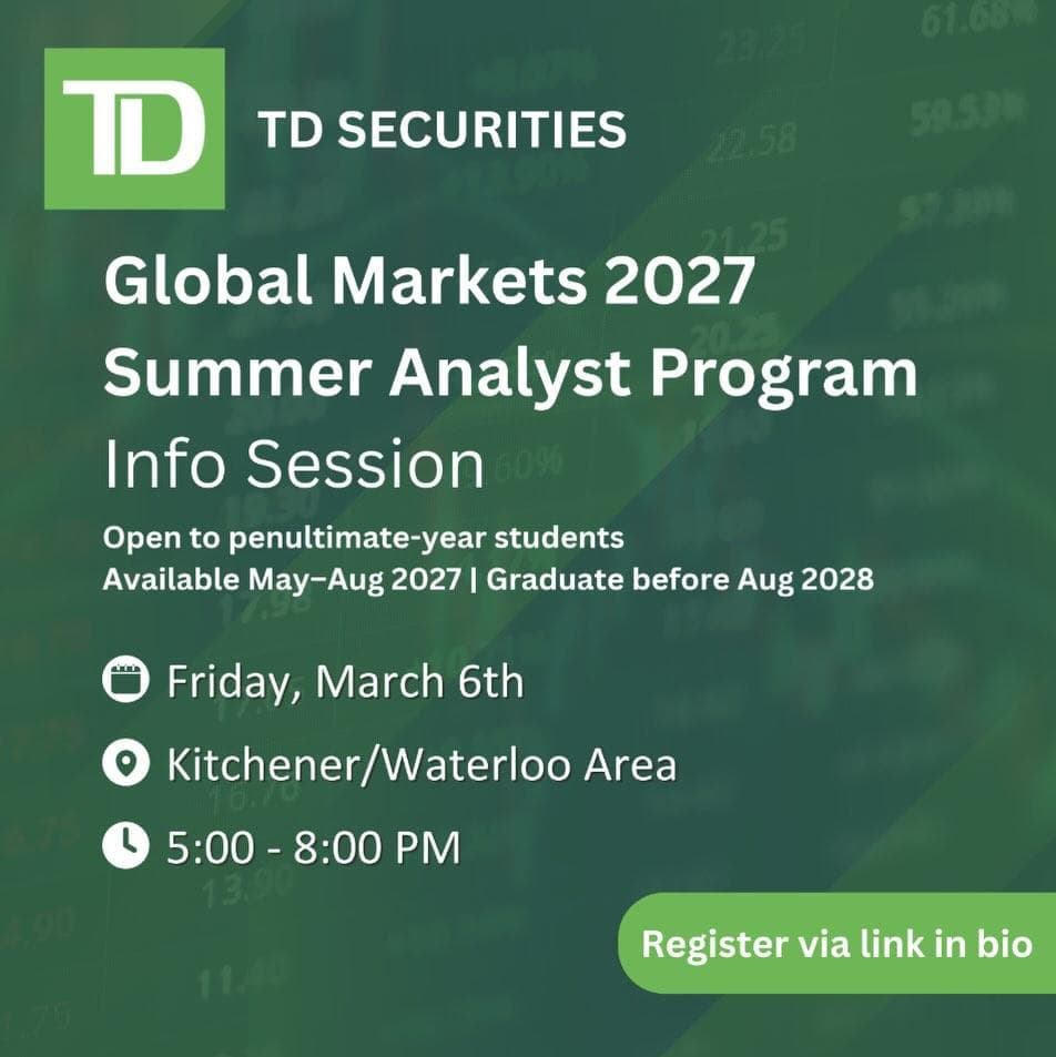 TD Securities Global Markets 2027 Info Session