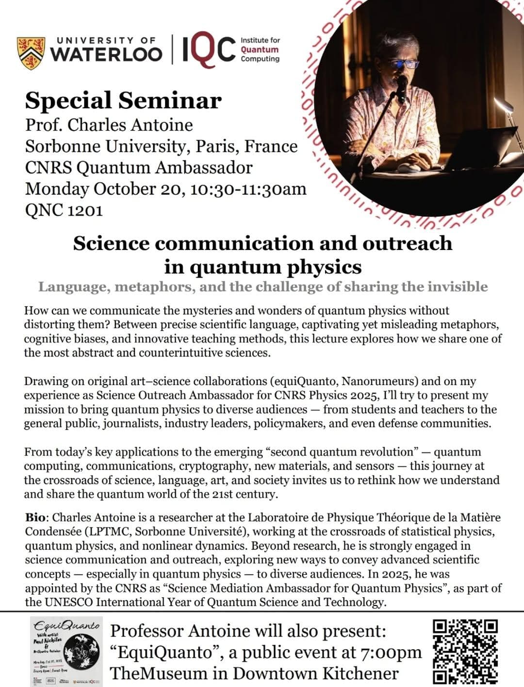 Science communication and outreach in quantum physics
