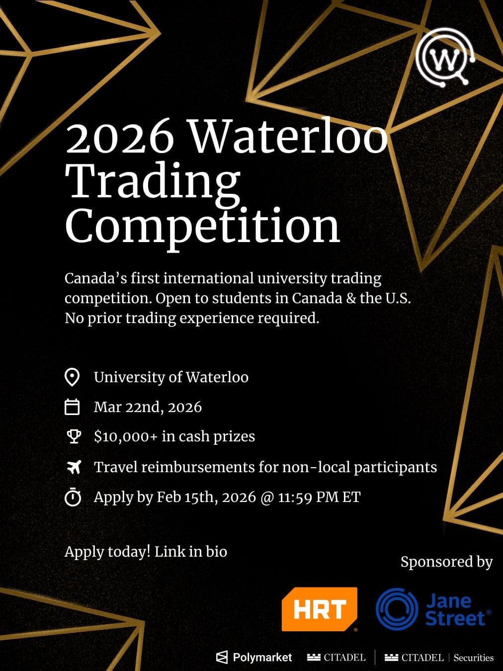 2026 Waterloo Trading Competition