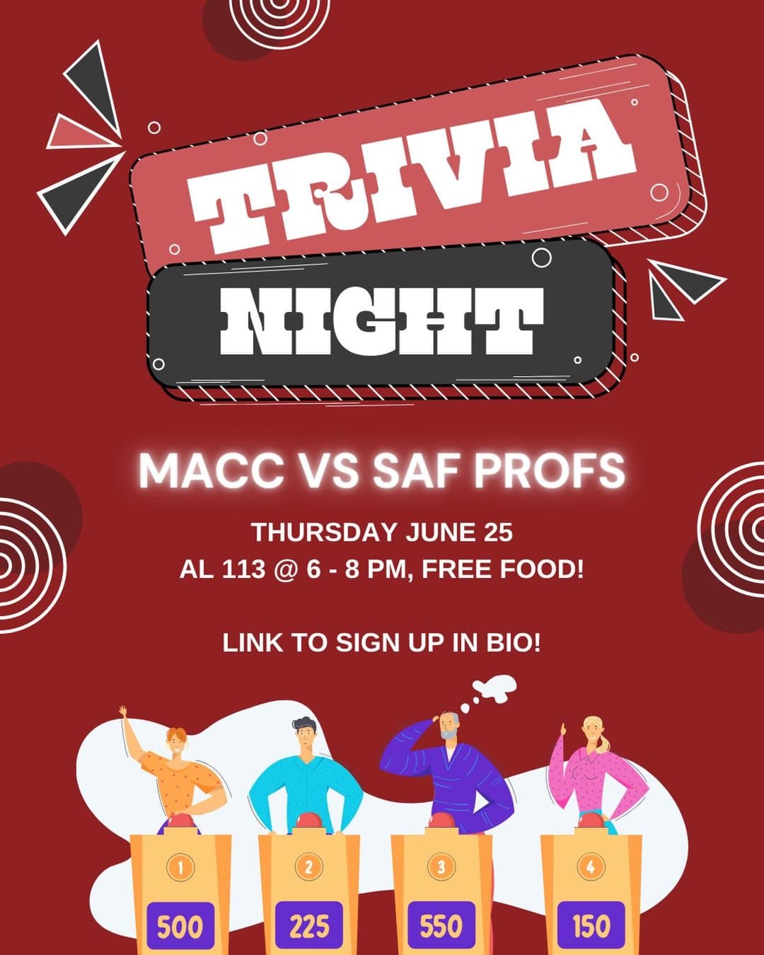 MAcc Students Vs. SAF Faculty Trivia Night