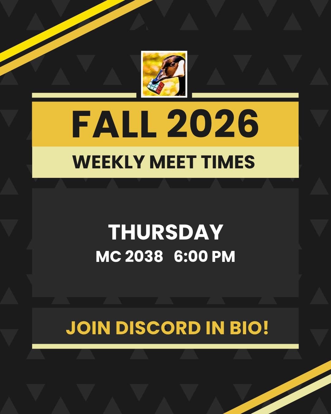 Cubing Club Weekly Meet Times