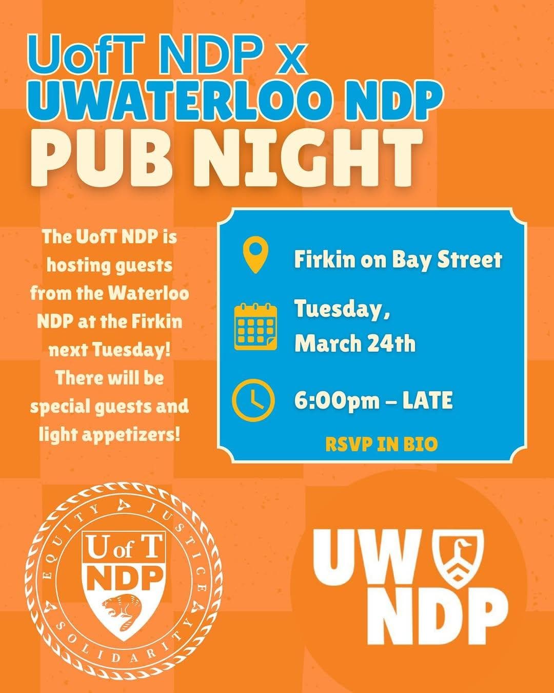 UofT NDP x Waterloo NDP Pub Night