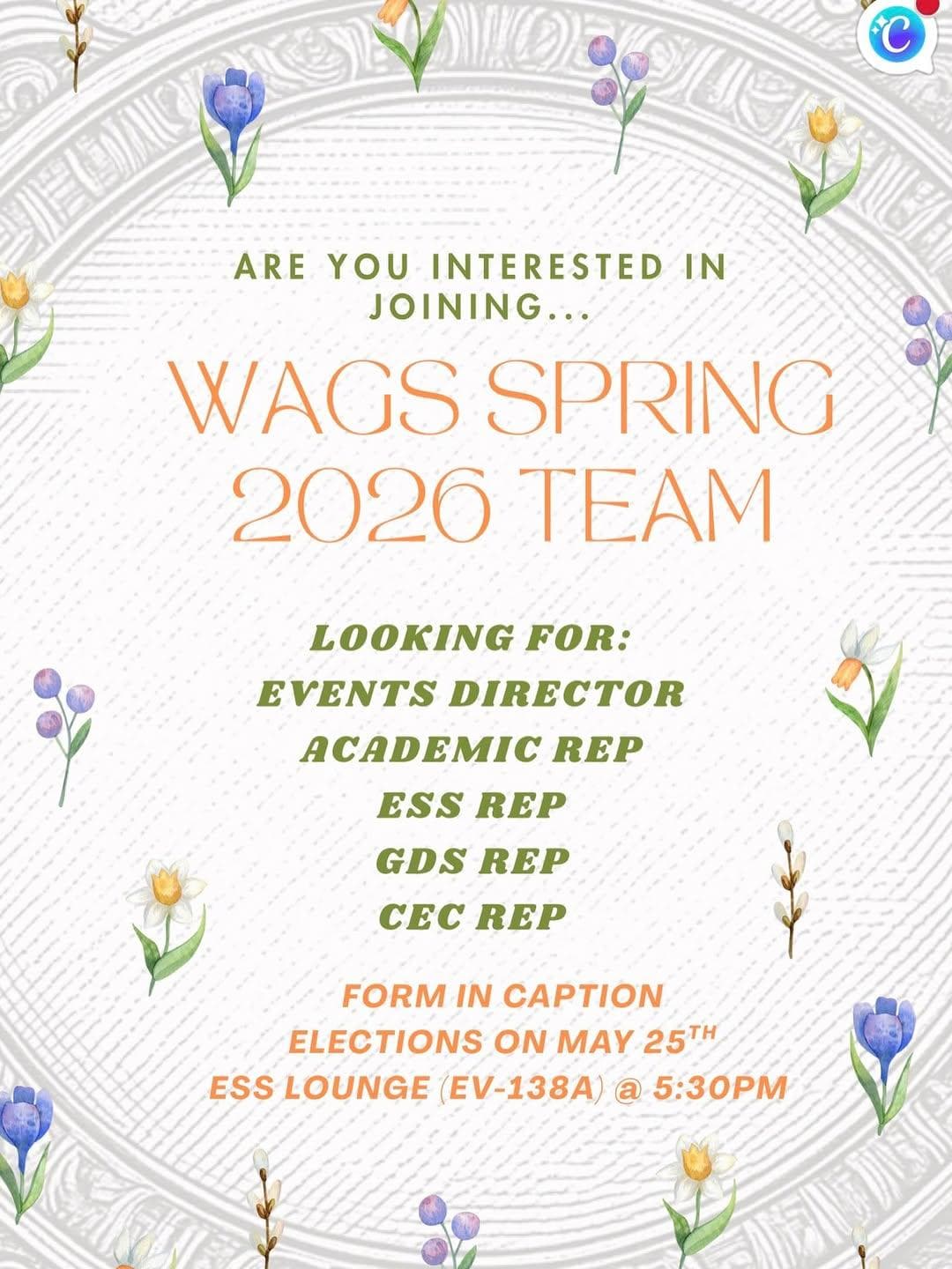 WAGS Spring 2026 Team Elections
