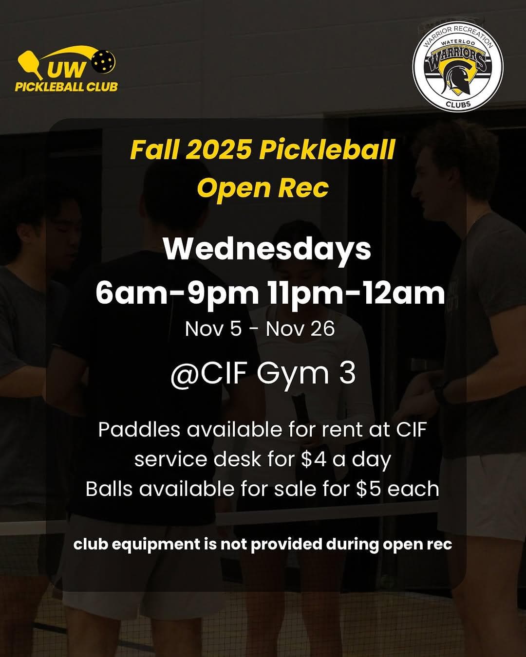 Fall 2025 Pickleball Open Rec