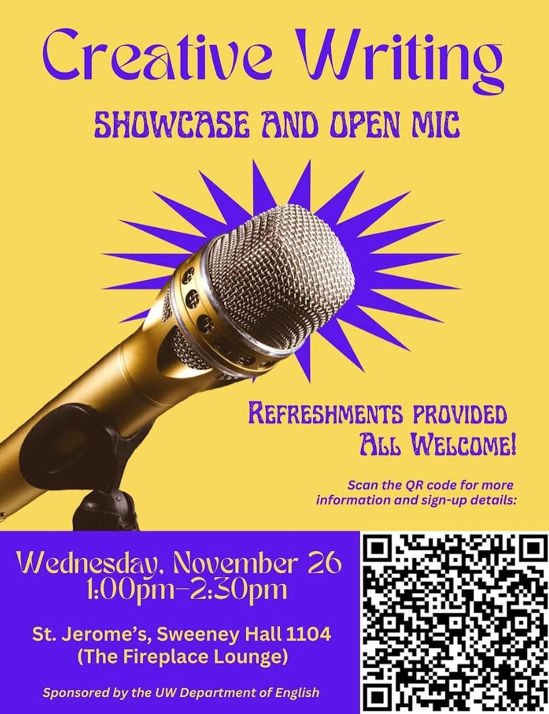 Creative Writing Showcase and Open Mic