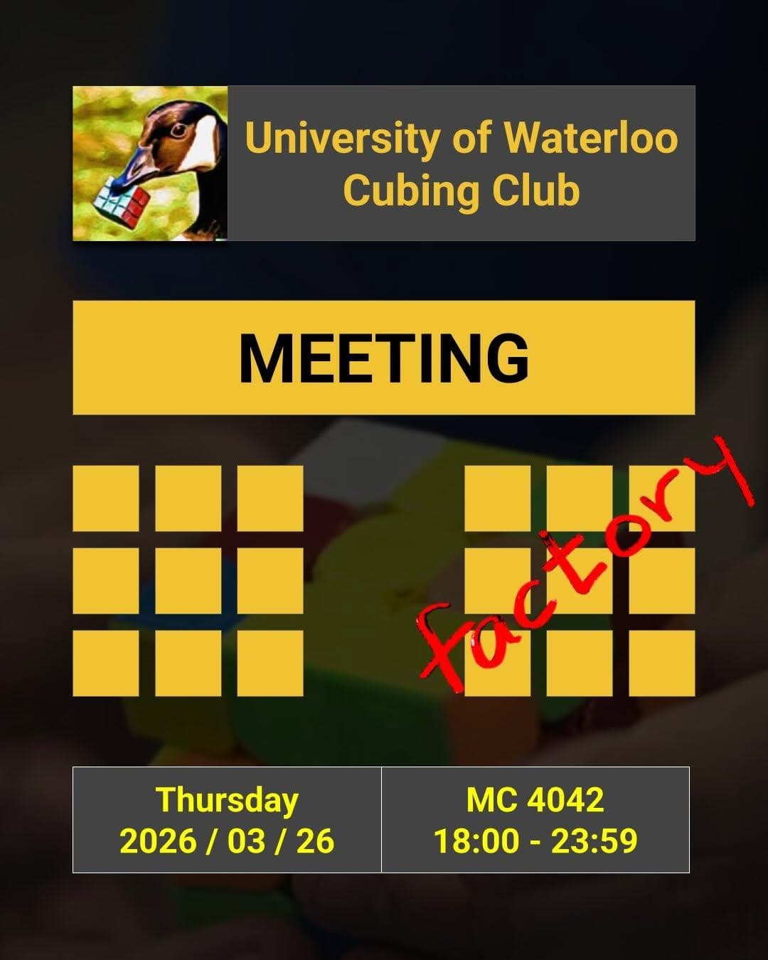 UW Cubing Club Meeting