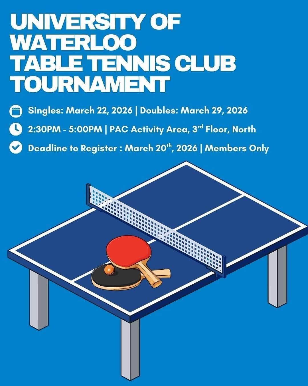 University Of Waterloo Table Tennis Club Tournament