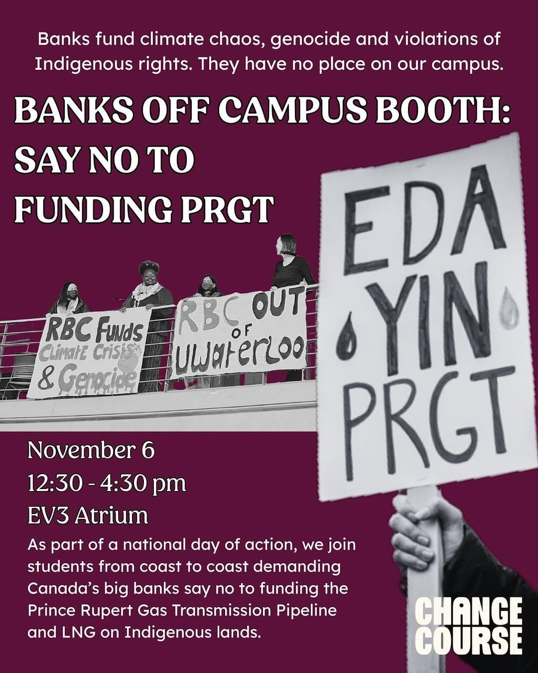 Banks Off Campus Booth: Say No to Funding PRGT
