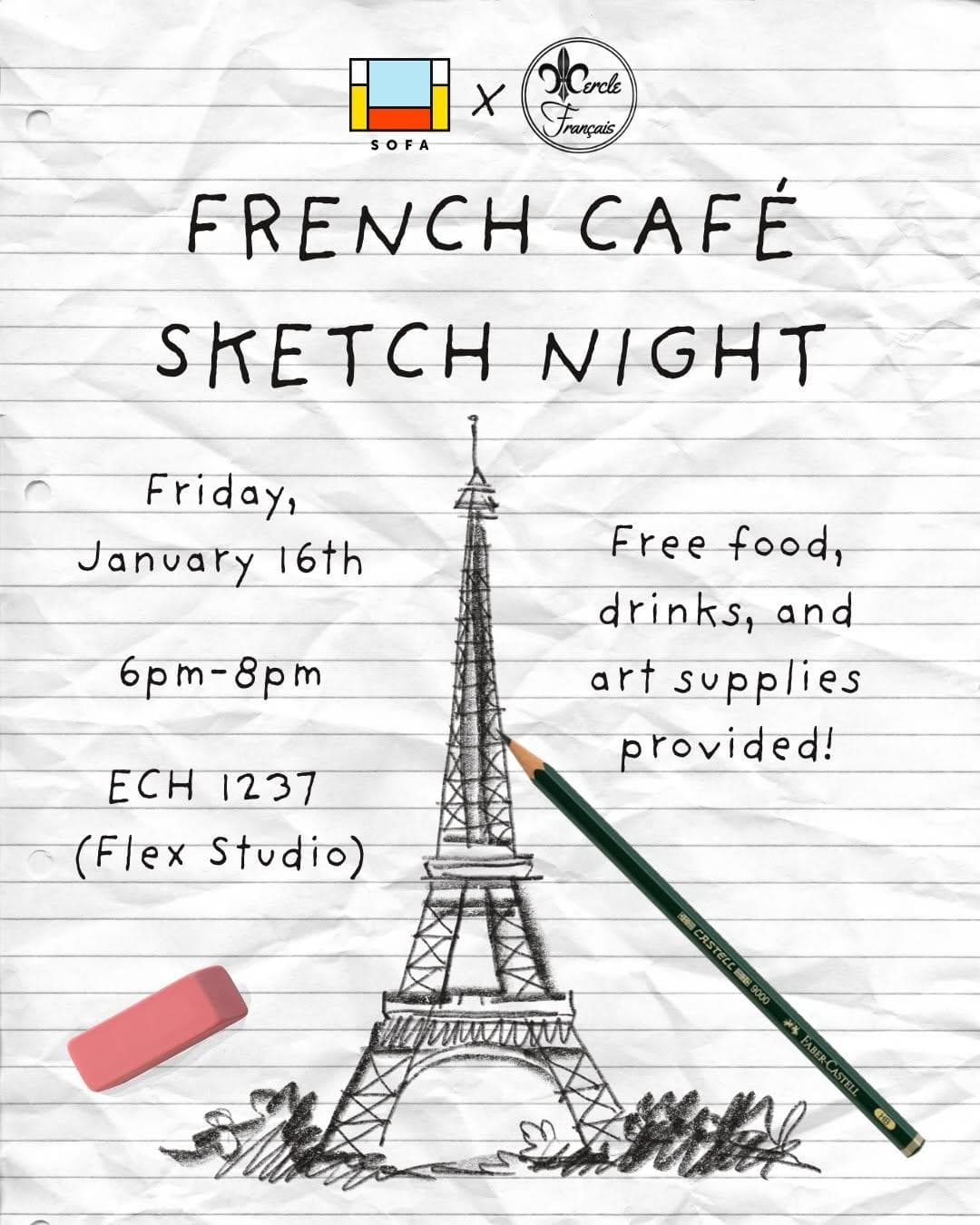 French Café Sketch Night