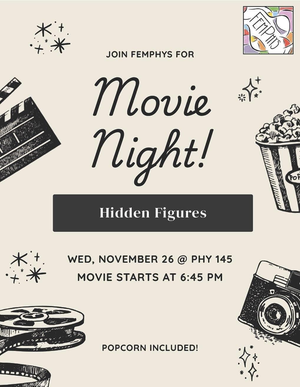 FemPhys Movie Night: Hidden Figures