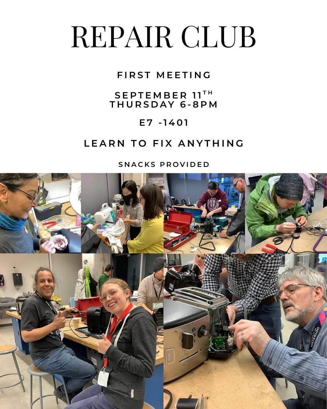 UW Repair Club First Meeting