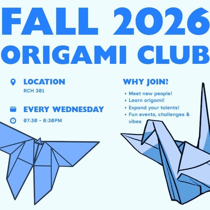 Origami Club — Fall 2026 Weekly Meeting