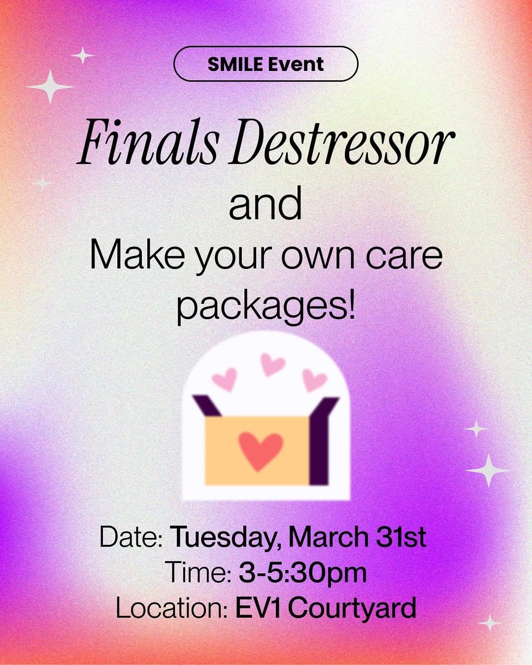 SMILE Care Packages + Finals Destressor